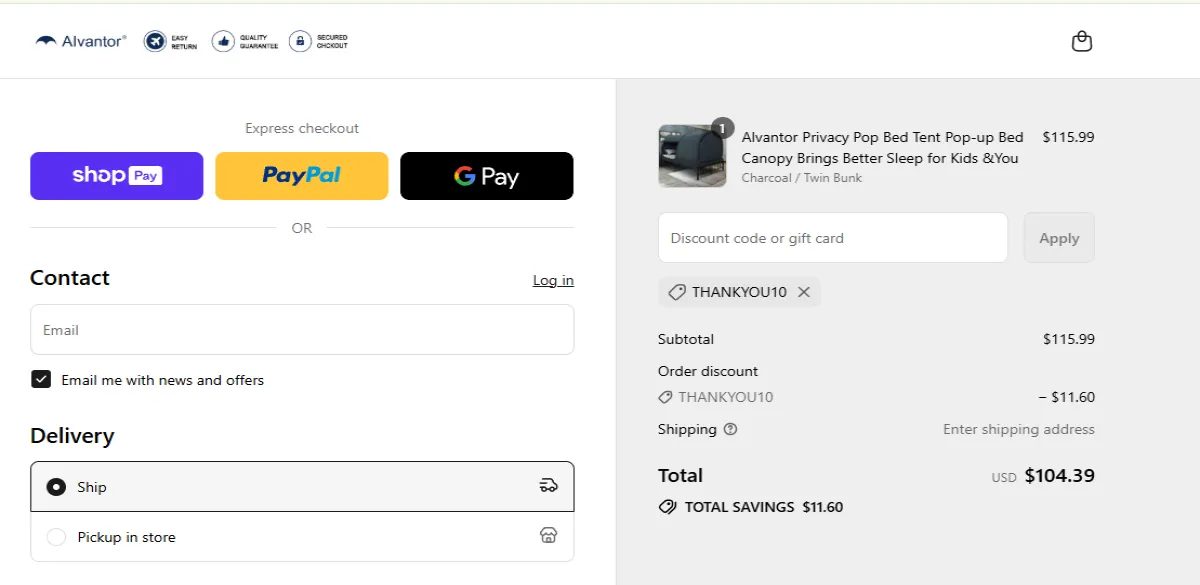 Coupon proof THANKYOU10