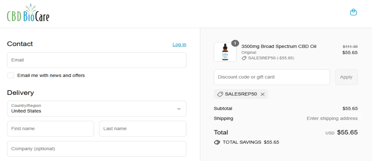 Coupon proof SALESREP50