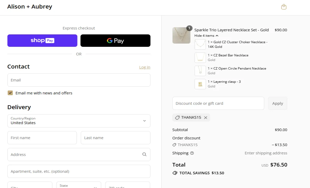 Coupon proof THANKS15