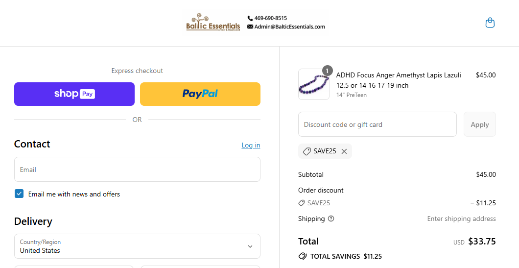 Coupon proof SAVE25