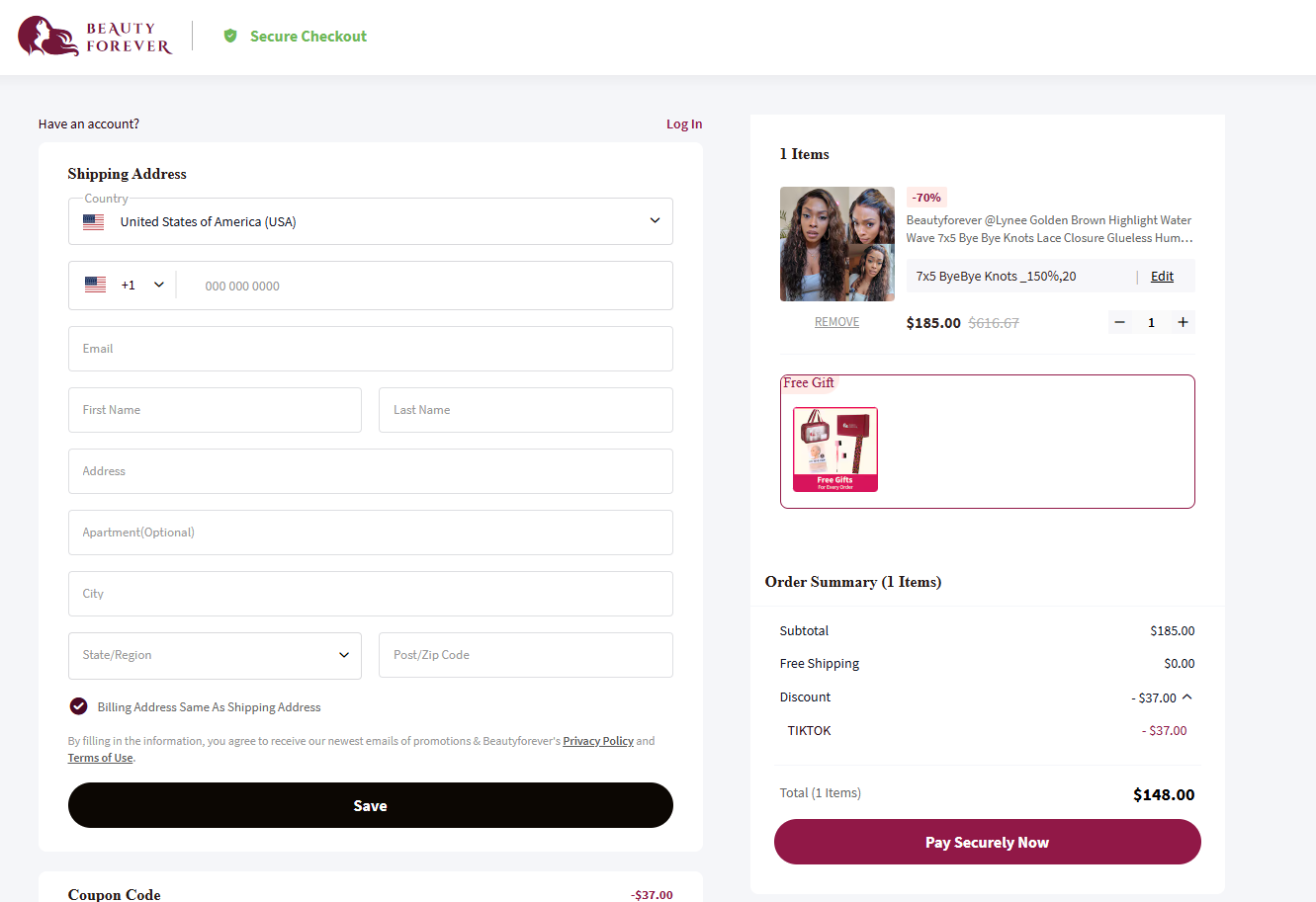 Coupon proof TIKTOK