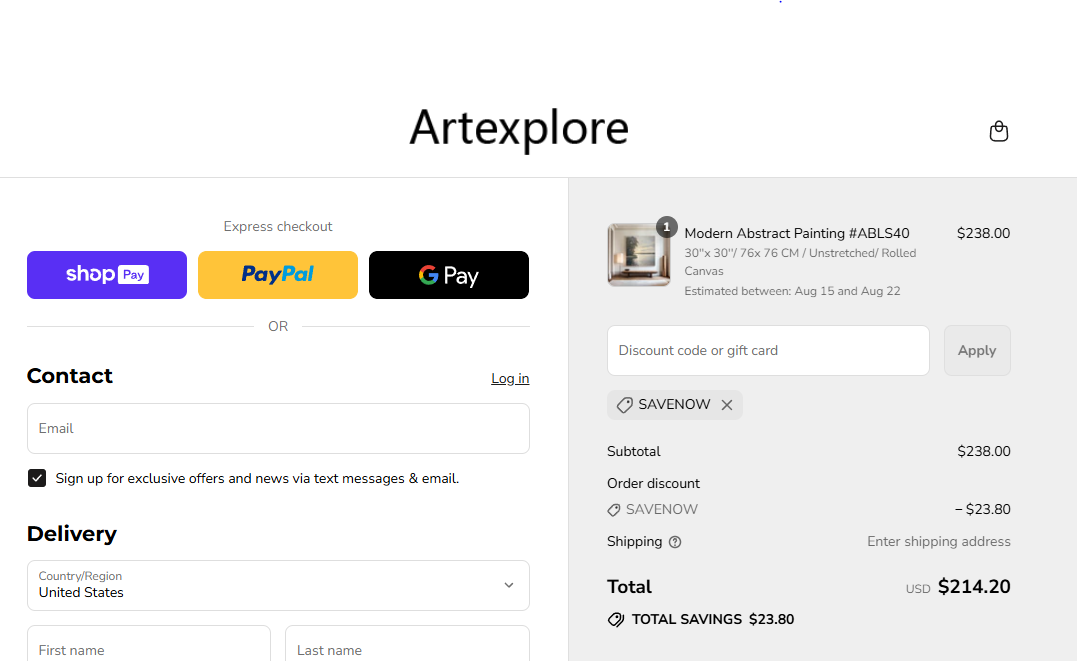 Coupon proof SAVENOW