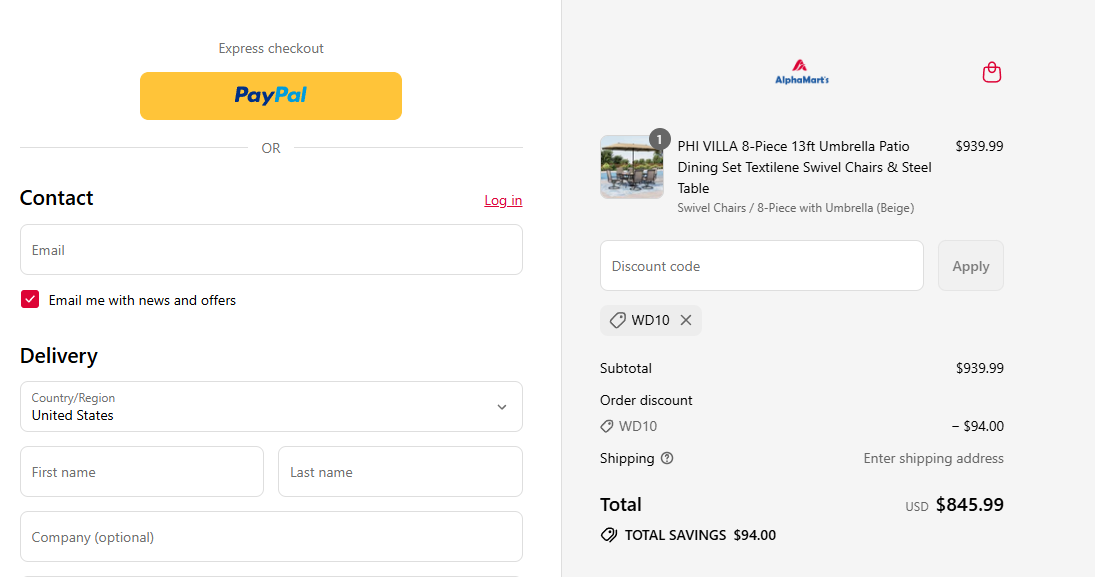 Coupon proof WD10