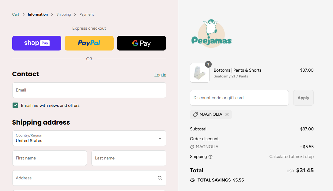 Coupon proof MAGNOLIA