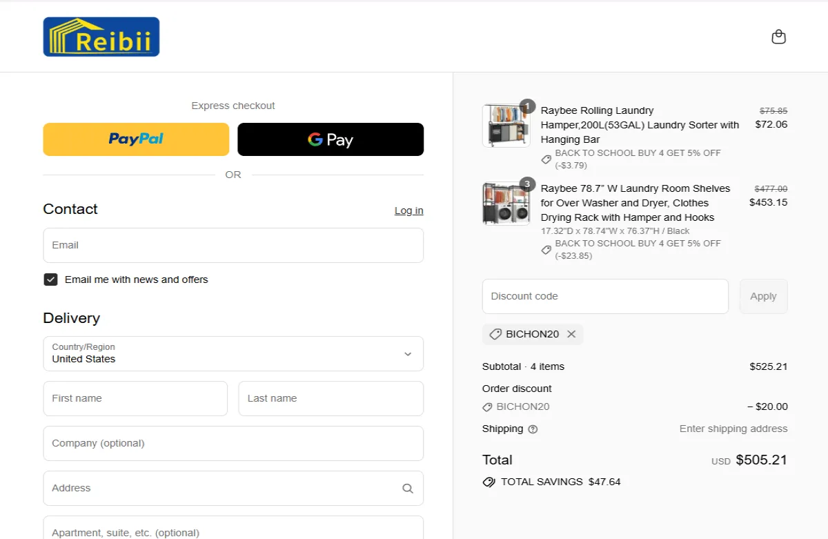 Coupon proof BICHON20