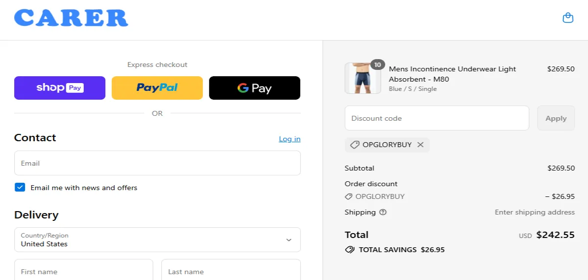 Coupon proof OPGLORYBUY