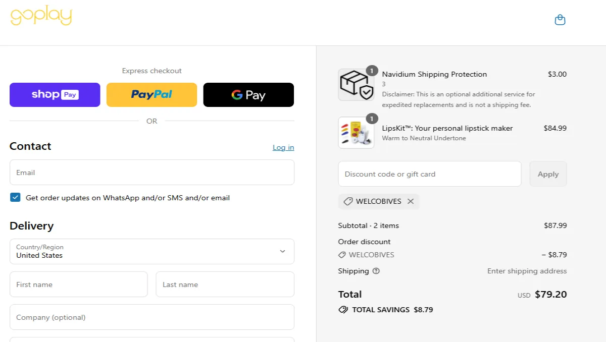 Coupon proof WELCOBIVES