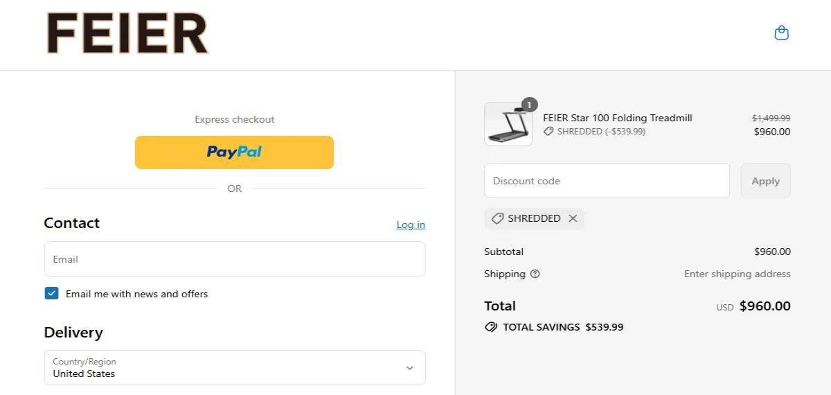 Coupon proof SHREDDED