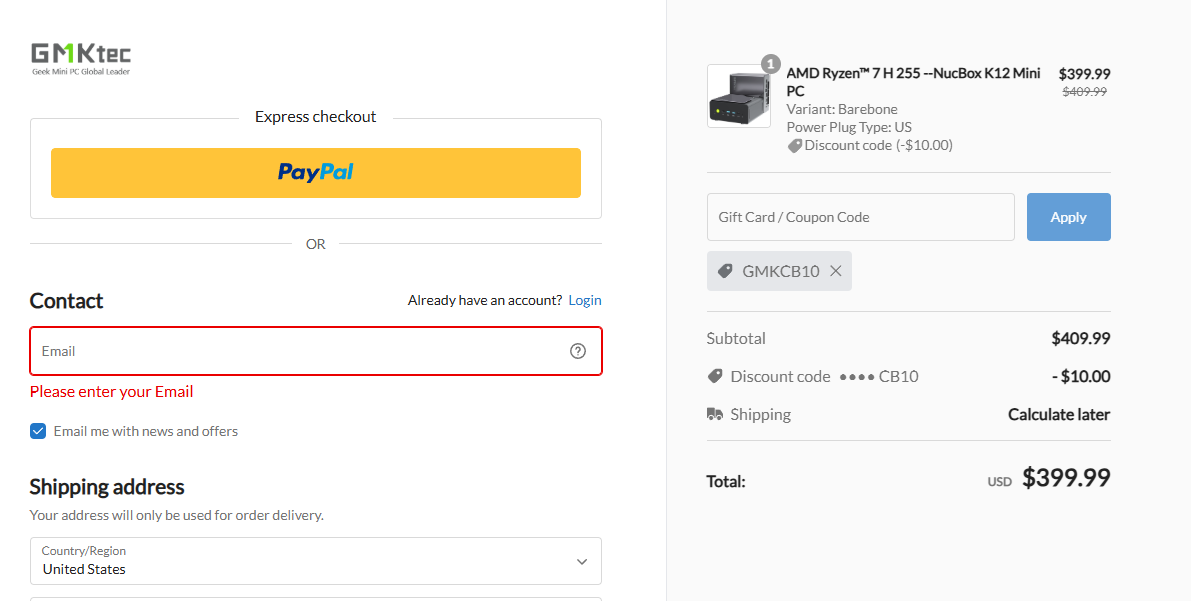 Coupon proof GMKCB10