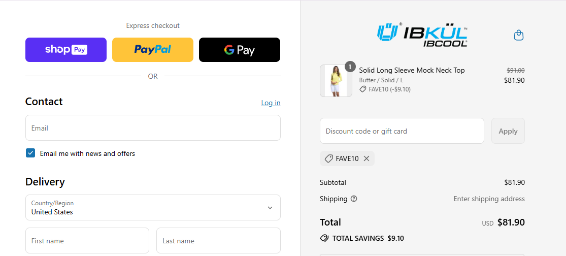 Coupon proof FAVE10