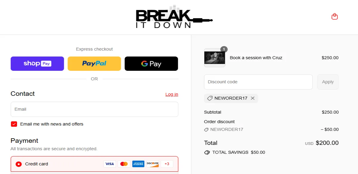 Coupon proof NEWORDER17