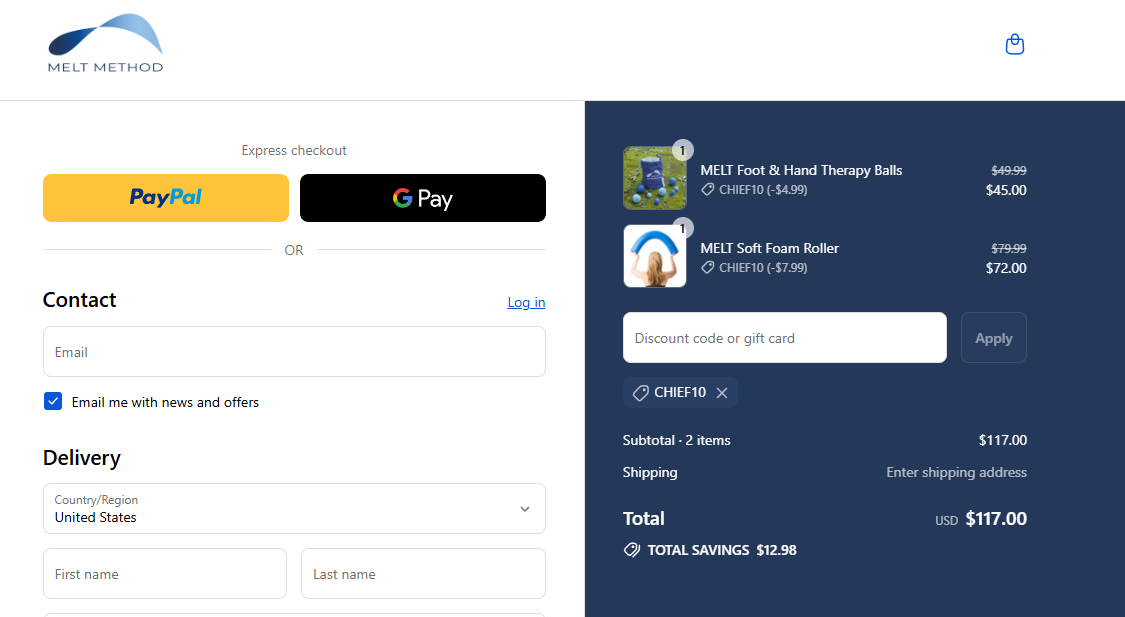 Coupon proof CHIEF10