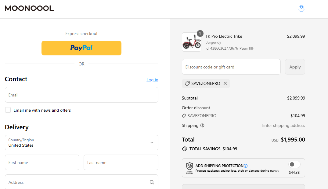 Coupon proof SAVEZONEPRO