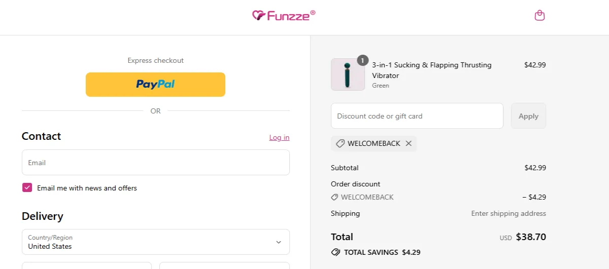 Coupon proof WELCOMEBACK