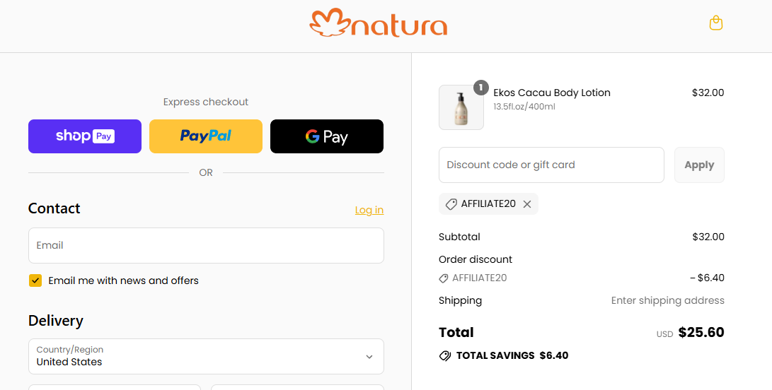 Coupon proof AFFILIATE20