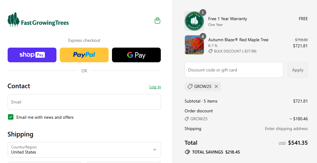 Coupon proof GROW25