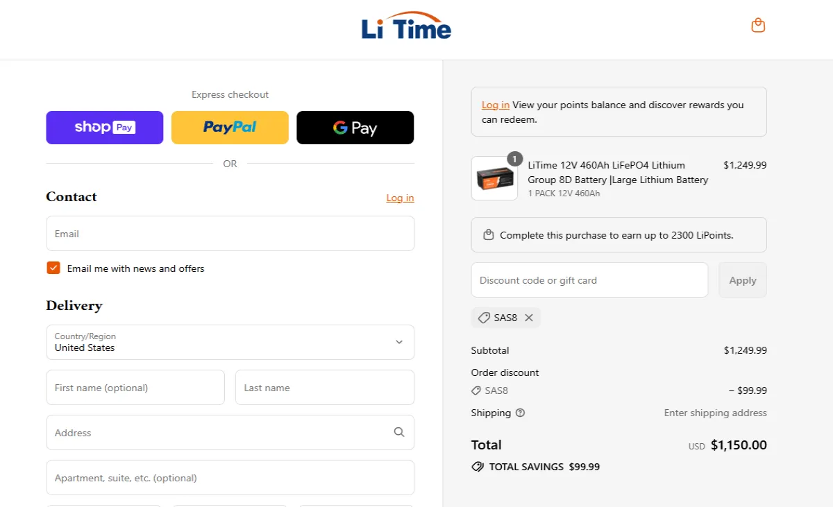 Coupon proof SAS8