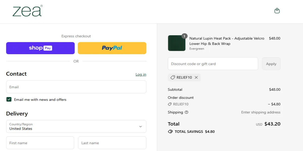 Coupon proof RELIEF10