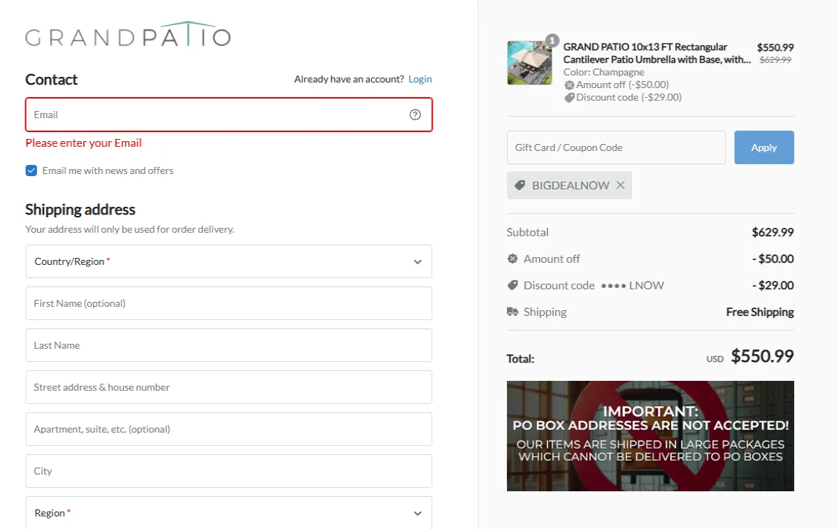 Coupon proof BIGDEALNOW