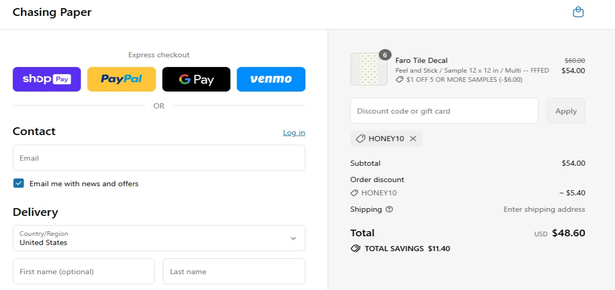 Coupon proof HONEY10