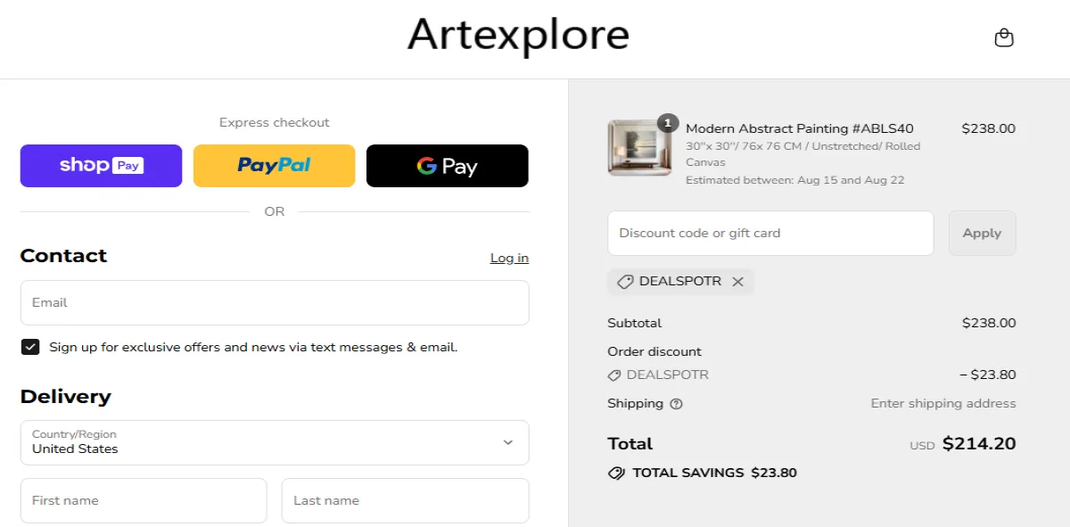 Coupon proof DEALSPOTR
