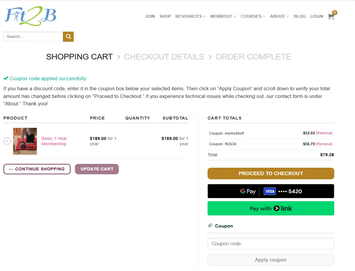 Coupon proof fit2b30