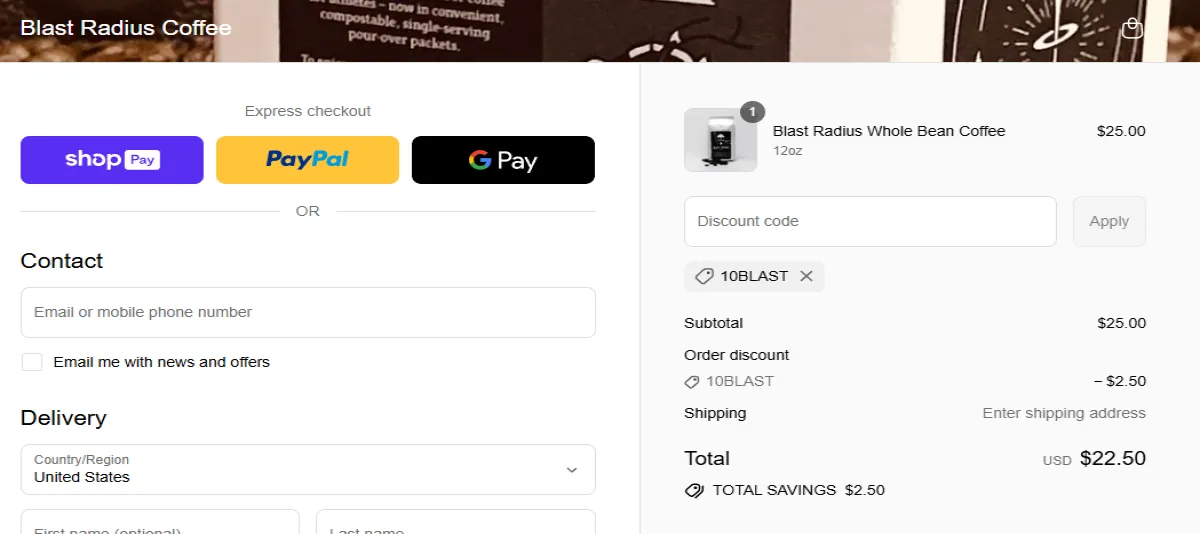 Coupon proof 10BLAST