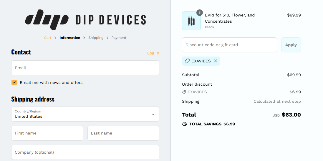 Coupon proof EXAVIBES