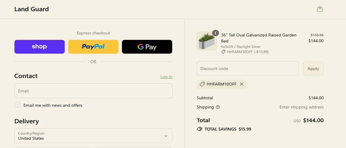 Coupon proof HHFARM10OFF