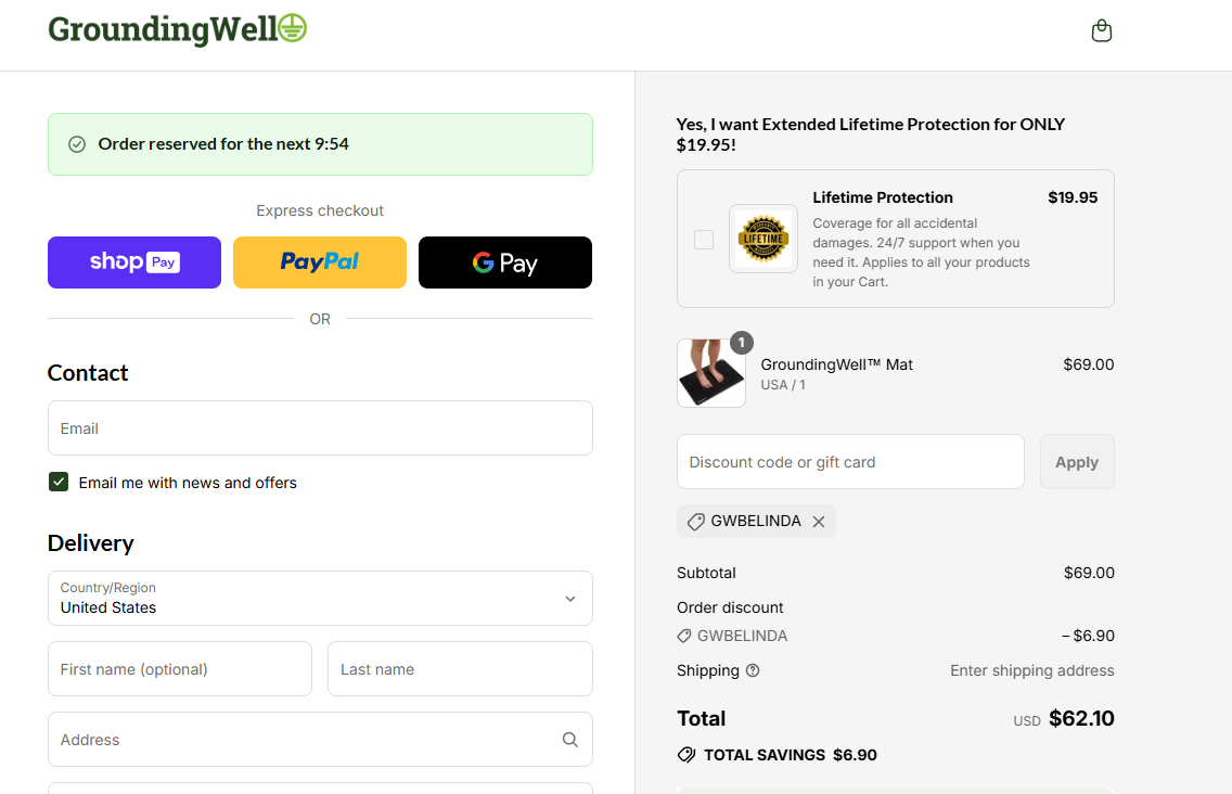 Coupon proof GWBELINDA