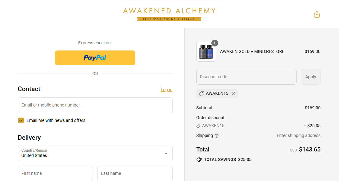 Coupon proof AWAKEN15