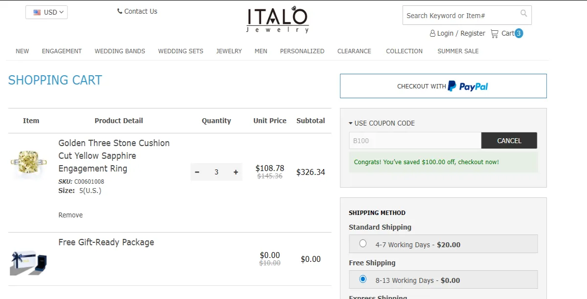 Coupon proof B100