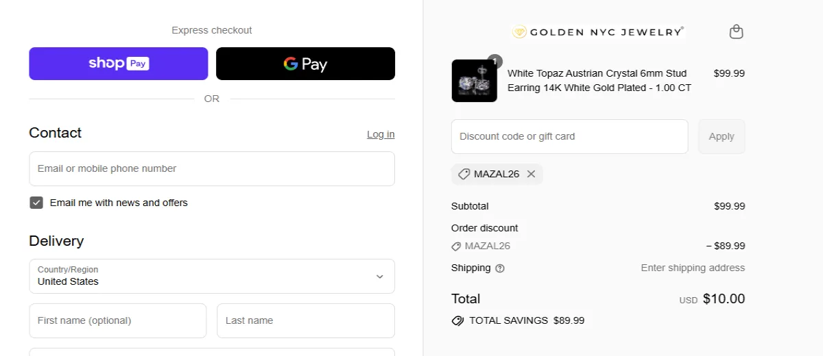 Coupon proof MAZAL26