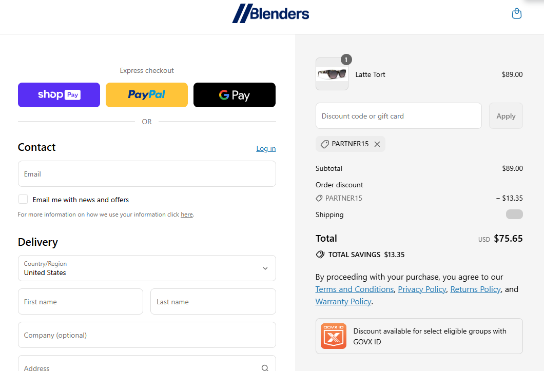 Coupon proof PARTNER15
