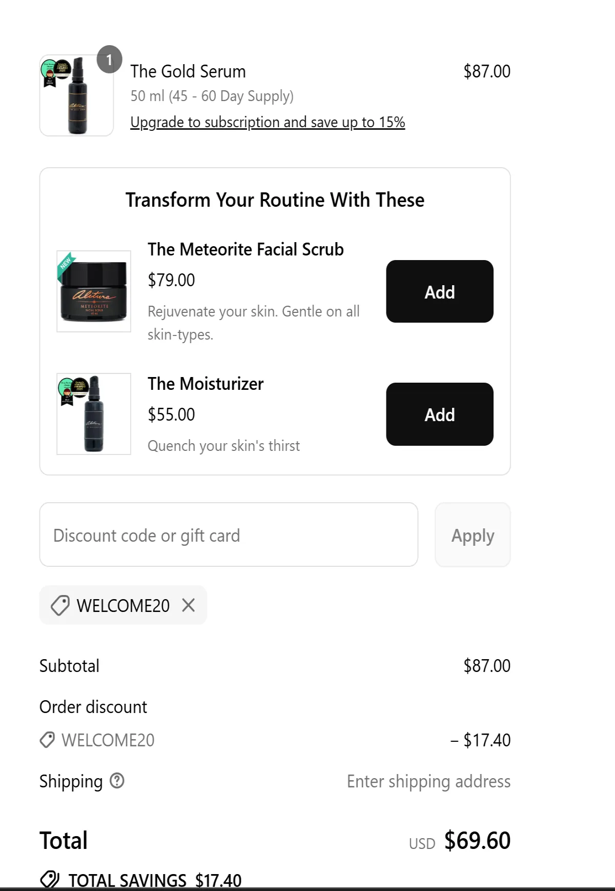 Coupon proof WELCOME20