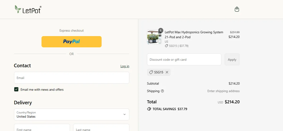 Coupon proof SSG15