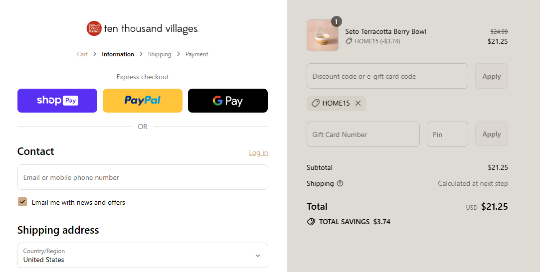 Coupon proof HOME15