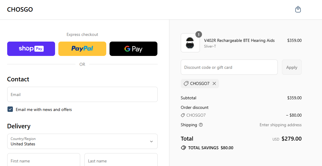 Coupon proof CHOSGO7