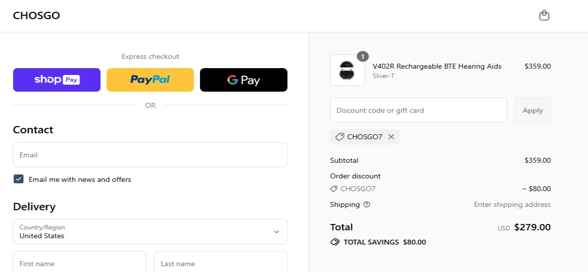 Coupon proof CHOSGO7