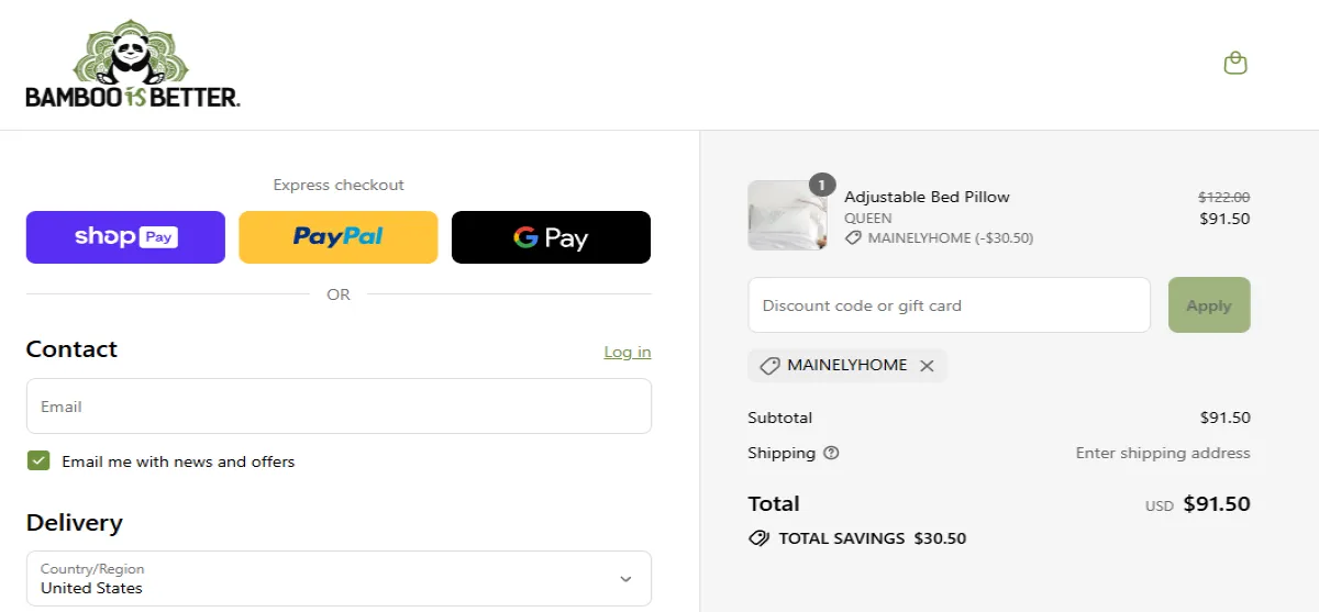 Coupon proof MAINELYHOME