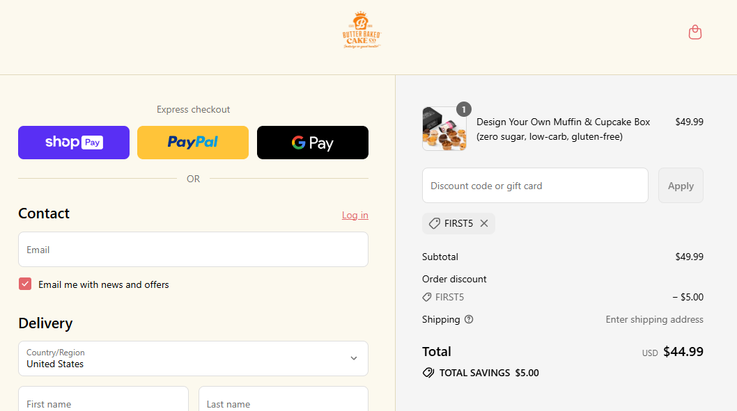 Coupon proof FIRST5