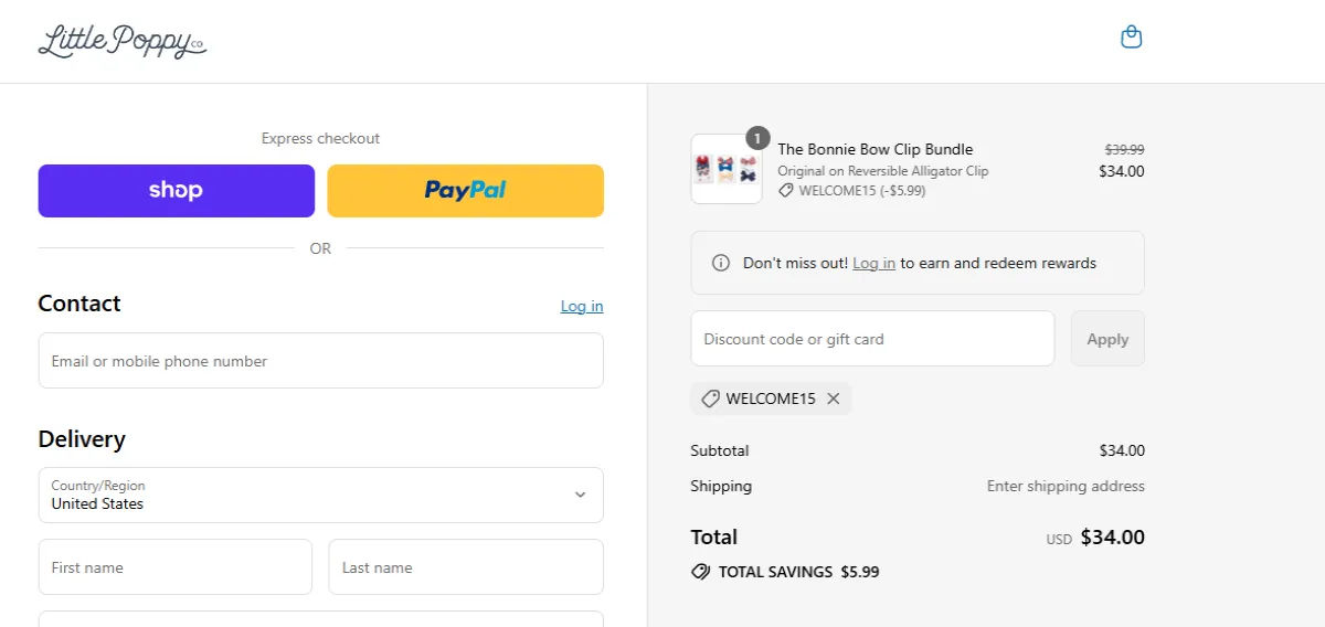 Coupon proof WELCOME15