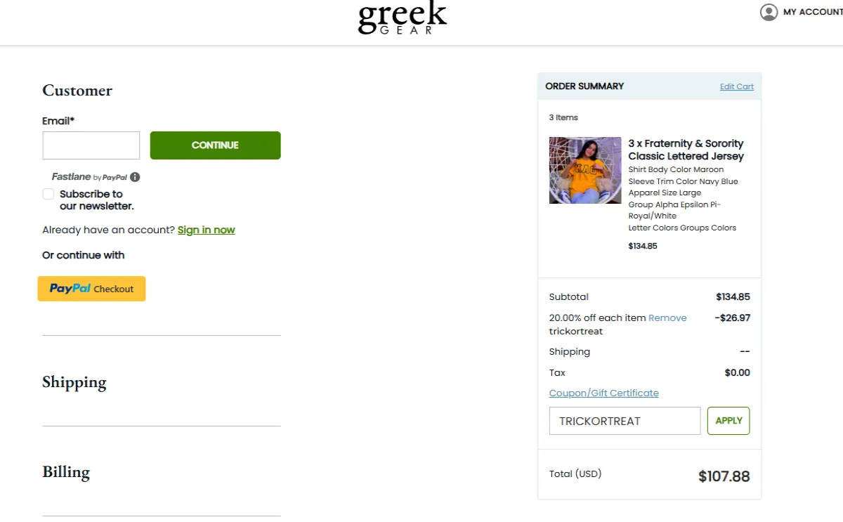 Coupon proof TRICKORTREAT