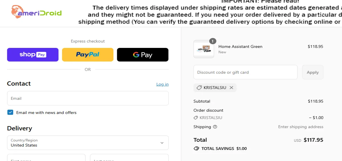 Coupon proof KRISTALSIU