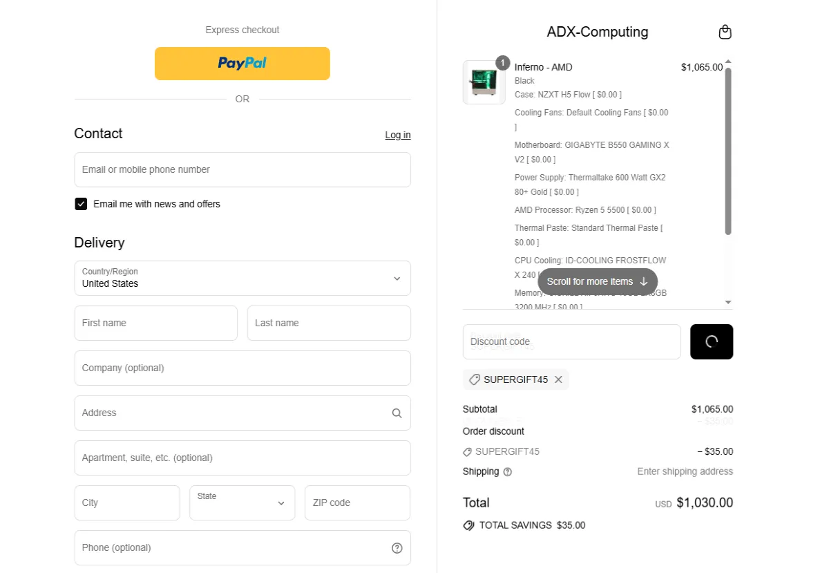 Coupon proof SUPERGIFT45