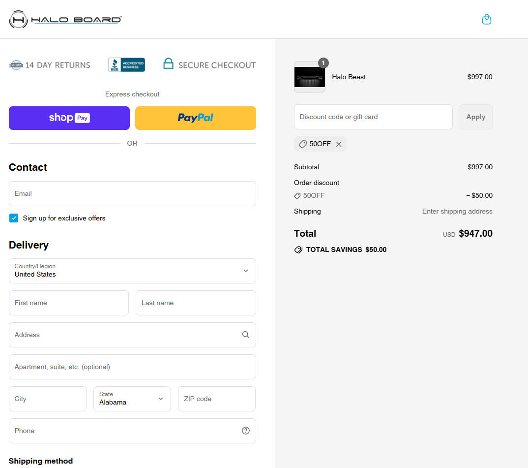 Coupon proof 50OFF