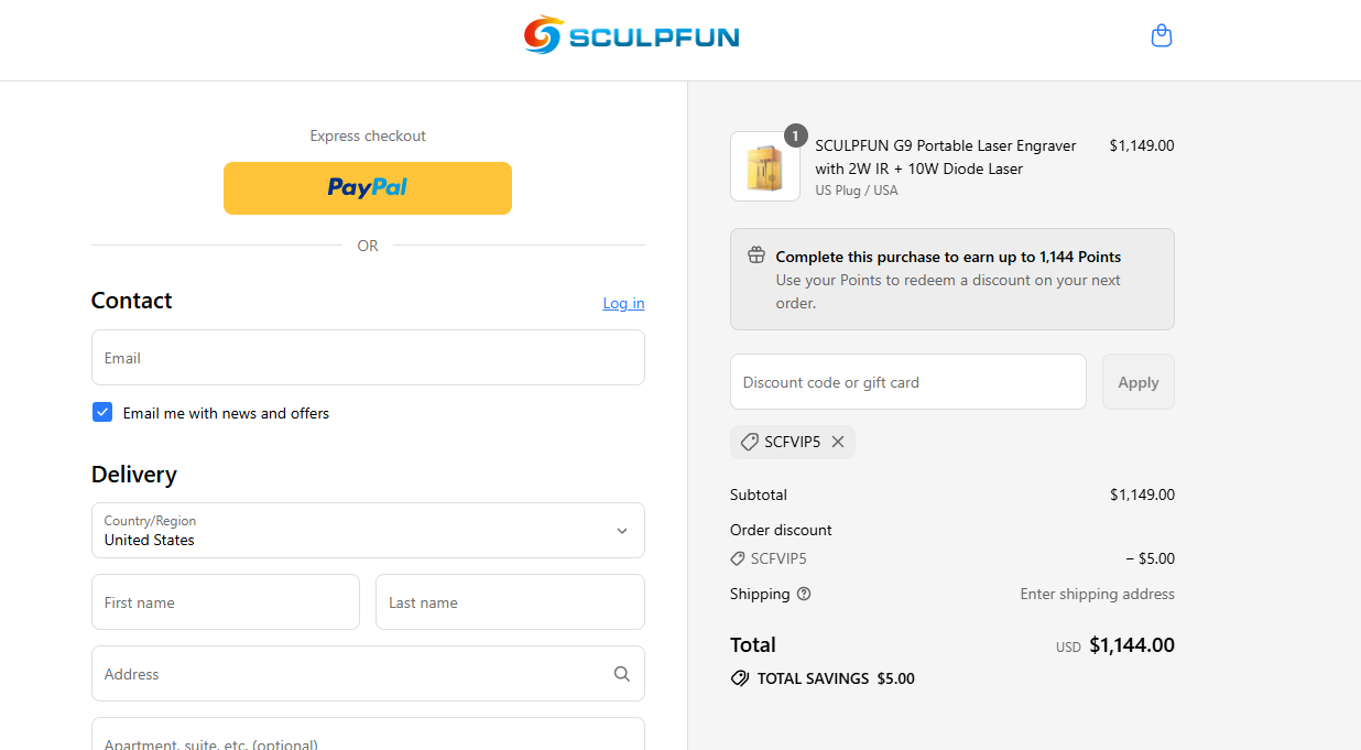 Coupon proof SCFVIP5