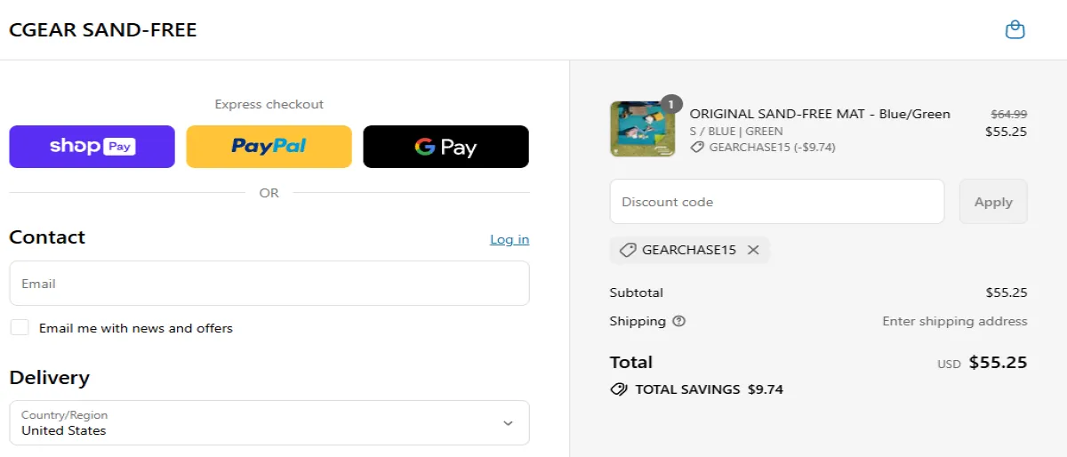 Coupon proof GEARCHASE15