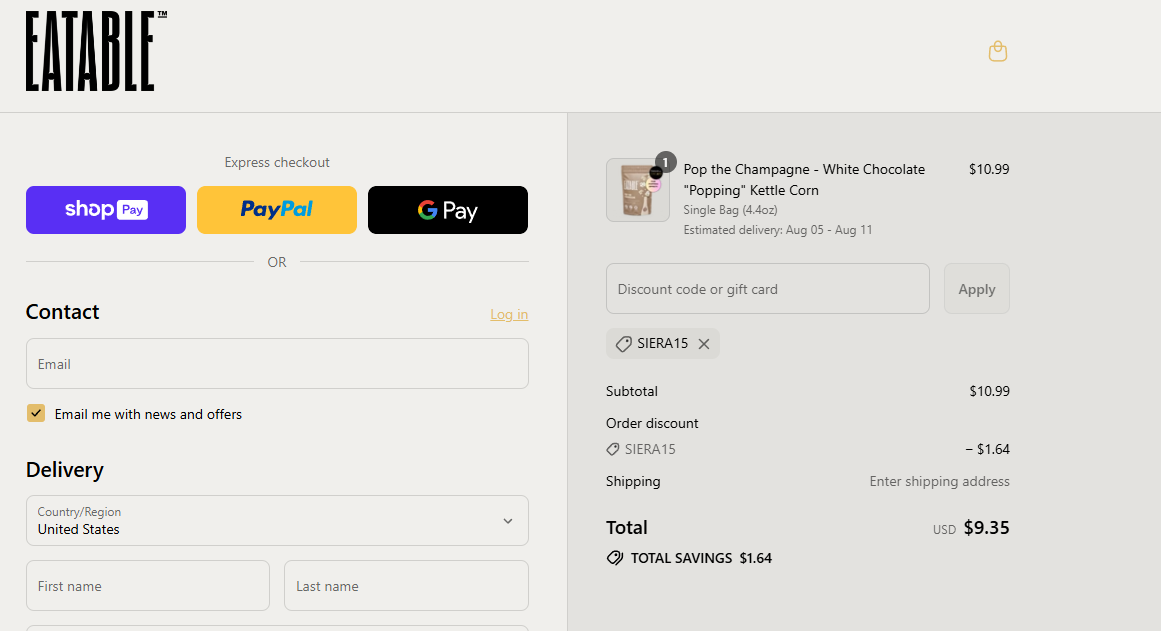 Coupon proof SIERA15
