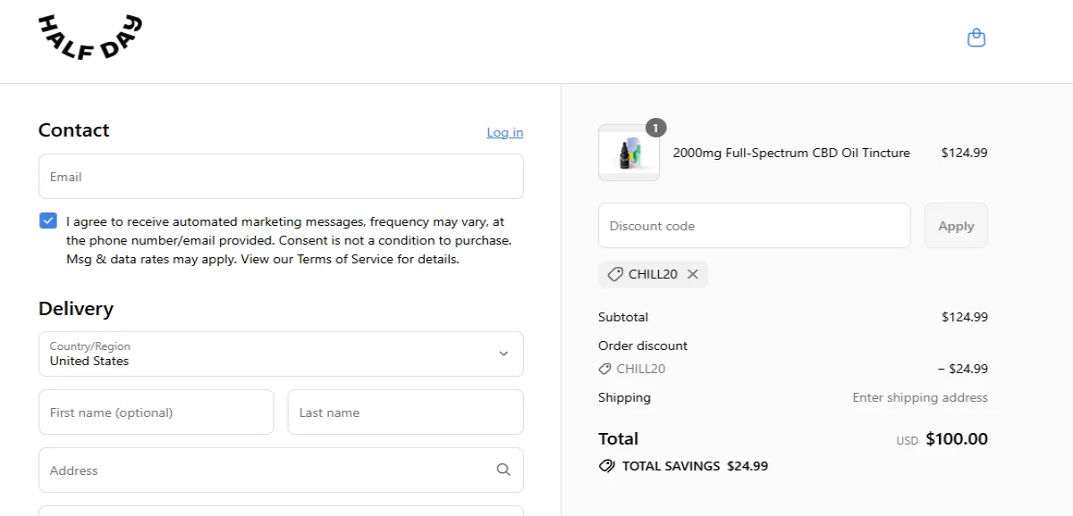 Coupon proof CHILL20